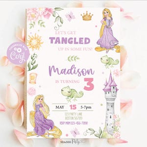 BEWERKBARE sjabloon Rapunzel verjaardagsuitnodiging prinses verjaardagsuitnodiging prinses digitale uitnodiging verjaardagsuitnodiging digitale RAPU11