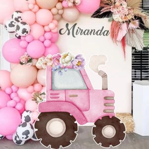 BIG DECOR FARM Traktor Dziewczyna Wycinanka Dekoracja Barnyard Ranch Zwierzęta Dekoracje imprezowe, Baby Shower, Przyjęcie urodzinowe, cyfrowe pobieranie FARM11