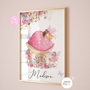 Editable Watercolor Fairy Nursery Print: Custom Name (Digital Download)