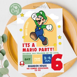 Super Mario Birthday Invitation | Birthday Invitation | Super Mario Invitation | Editable Printable Mario Invitation Birthday Template MAR11