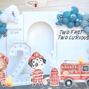 BUNDLE GRANDE DECOR Decorações de aniversário de caminhão de bombeiros, decoração de festa download digital para impressão STRA11