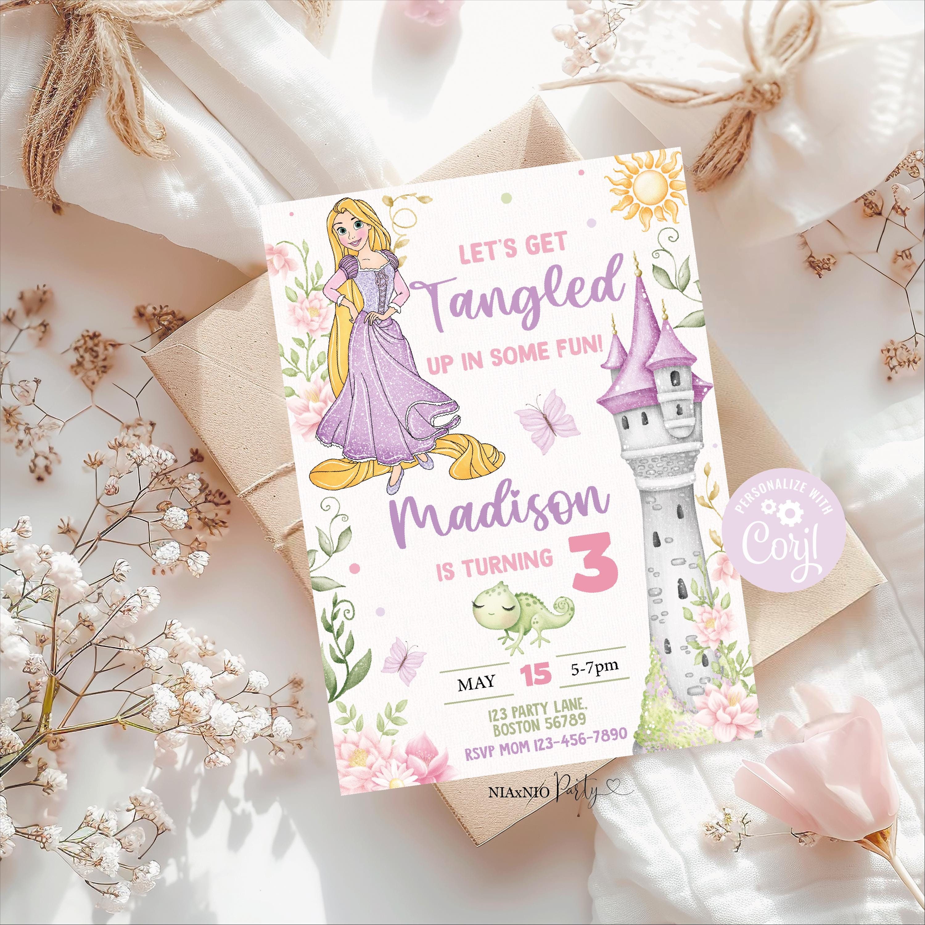 Rupenzel Invitations Editable Rapunzel Birthday Invitation: Princess Party (digital) - Etsy