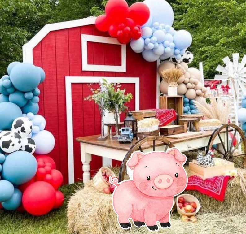 Cumpleaños de GRANJA DE DECORACIÓN GRANDE: Animales de granja de decoración recortada, Baby Shower imprimible de granja, fiesta de cumpleaños, descarga digital FARM11 imagen 5