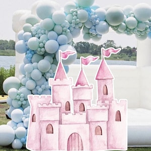 CASTILLO GRANDE DECORACIÓN Recortable princesa Fiesta de cumpleaños Princesa floral mágica Descarga instantánea imprimible PRIN11