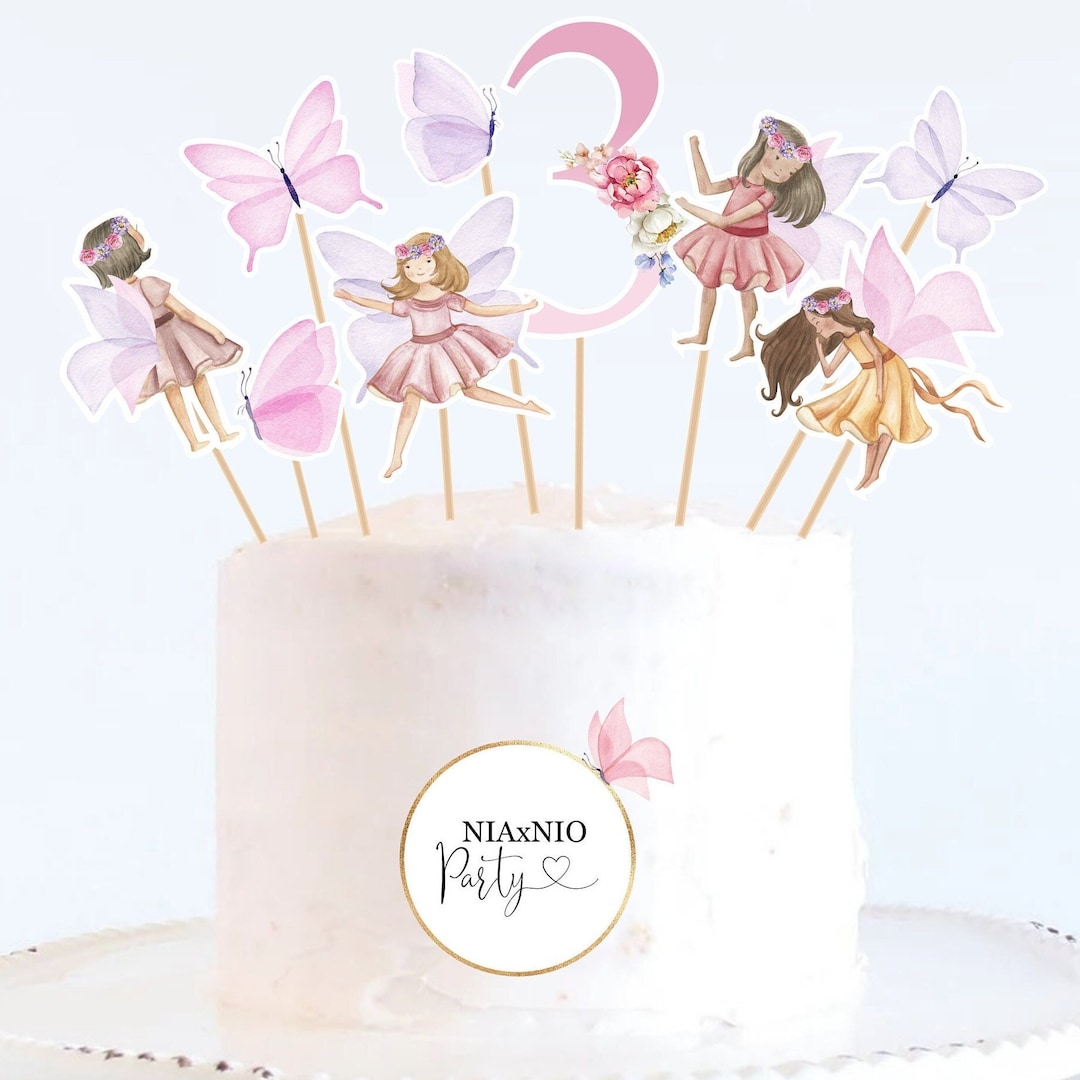 Fairy Cupcake Toppers Favor Tags Girl Fairy Birthday Party Decoration ...