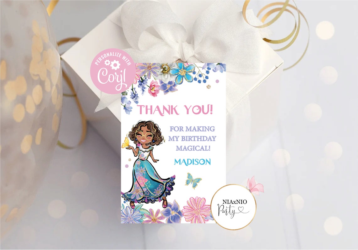 Enchanted House Birthday Thank You Tags: Floral Garden (download ...