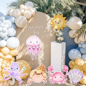 PAQUETE OCÉANO GRANDE DECORACIÓN Recorte Bajo el mar Decoraciones para fiestas Cumpleaños Descarga instantánea imprimible OCE11