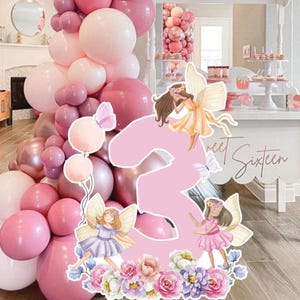 HADAS GRANDES DECORACIONES Recortables Hada Cumpleaños Caprichosa Hada Encantada Fiesta Hada Floral Mágica Princesa Descarga Instantánea Imprimible 0002F