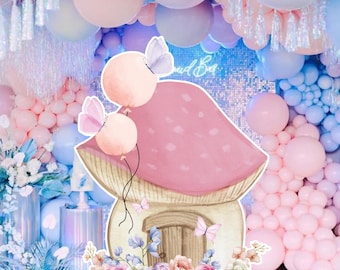 Fairy Birthday Party Decor: Floral Princess Cutout (Digital Download)