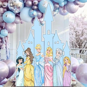 CASTLE BIG DECOR Cutout princess Birthday Party castle Princess Instant Download printable