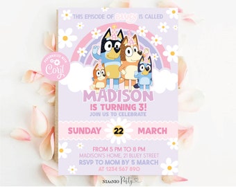 Girl Party Birthday Invitation Template Party Invitation Digital Party Girl Invite Template Party Girl Party Invite BLU11