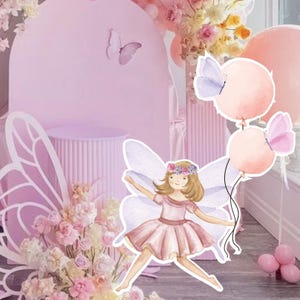 FADA GRANDE DECORAÇÃO Recorte Fada Aniversário Fantástico Encantado Festa de Fada Mágica Floral Princesa Fada Download Instantâneo para impressão 0002F