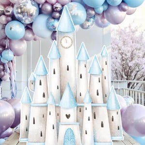 CASTLE BIG DECOR Cutout princess Birthday Party Magical Floral Princess Instant Download printable