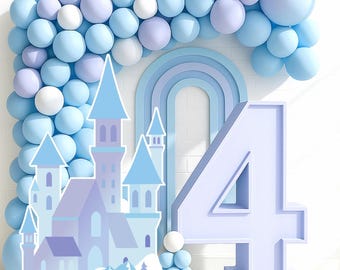 Princess Castle Cutout: Frozen Birthday Party Decor (Digital Download)