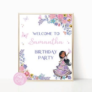 Welkomstbord La Familia: decor voor verjaardagsfeestje meisje (digitale download)