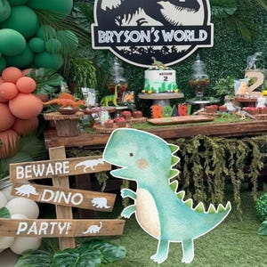 GRAN DECORACIÓN DINOSAURIO: Decoración recortable Dinosaurio Jurásico, Decoración Dino Baby Shower, Fiesta de Cumpleaños, descarga digital DIN33