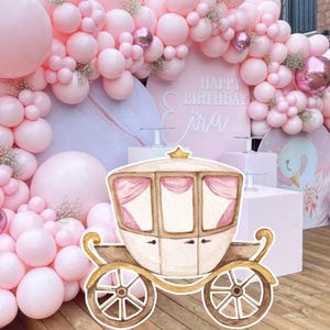 DUŻY DEKORACJE CARRIAGE Wycinanka księżniczka Urodziny Magiczna kwiatowa księżniczka Natychmiastowe pobieranie do druku PRIN11