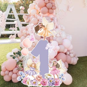 FAIRY BIG DECOR Cutout Fairy Birthday Whimsical Enchanted Fairy Party Magical Floral Fairy Princess Instant Download printable 0002F