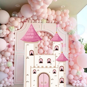 CASTLE BIG DECOR Cutout princess Birthday Party Magical Floral Princess Instant Download printable PRIN11