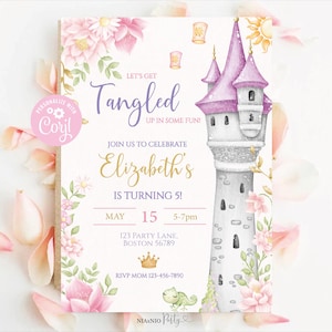 BEWERKBARE sjabloon Rapunzel verjaardagsuitnodiging prinses verjaardagsuitnodiging prinses digitale uitnodiging verjaardagsuitnodiging digitale RAPU11