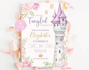 Editable Rapunzel Birthday Invitation: Princess Party (Digital)