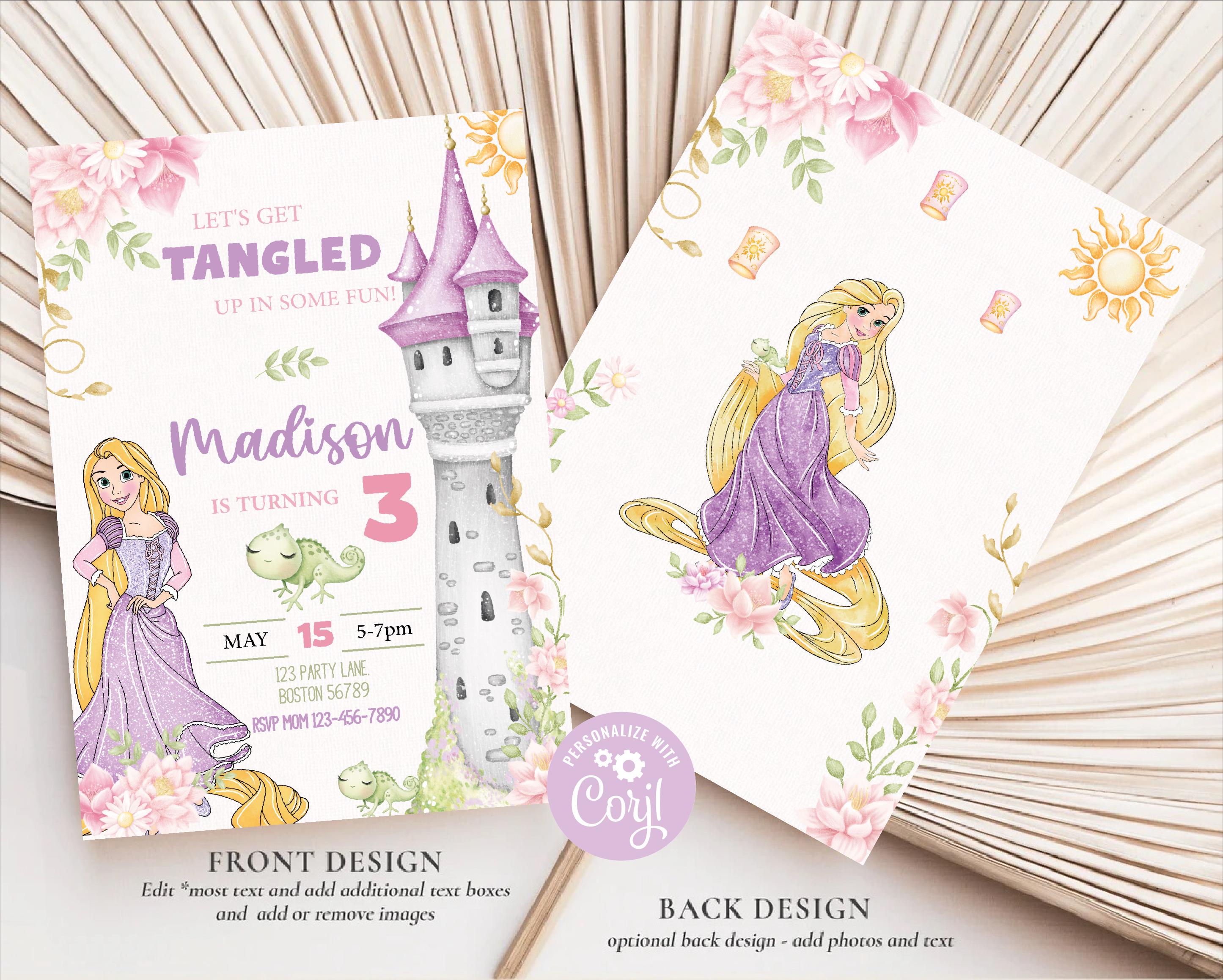 Rupenzel Invitations Editable Rapunzel Birthday Invitation: Princess Party (digital) - Etsy