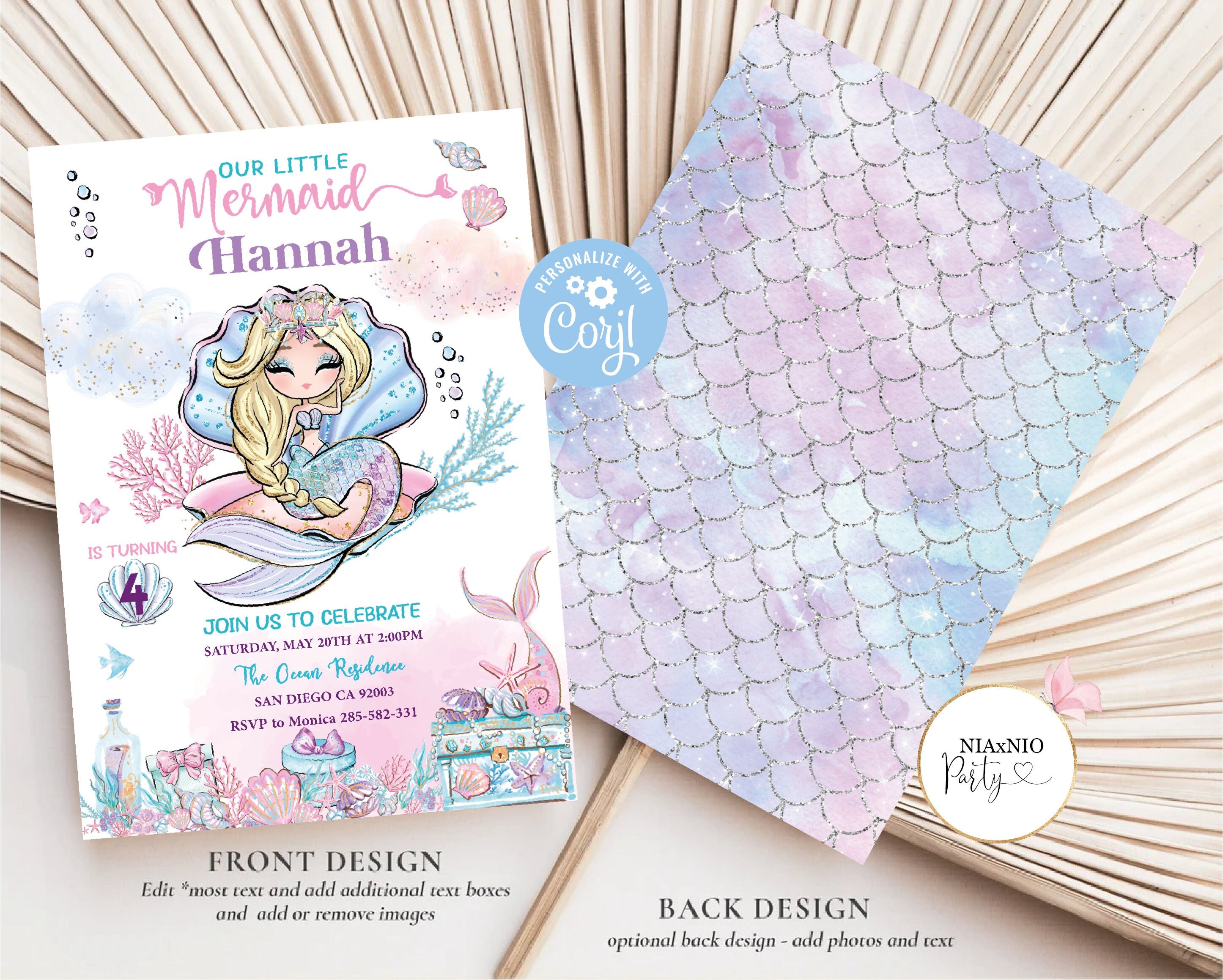 Editable Mermaid Baby Shower Invitation Little Mermaid Under The Sea Baby Shower Invite Whimsical Mermaid Baby Shower Instant