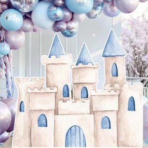 CASTLE BIG DECOR Cutout princess Birthday Party Magical Floral Princess Instant Download printable