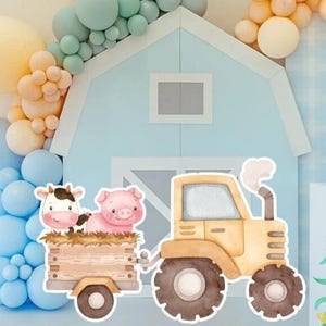Aniversário da GRANDE DECORAÇÃO FAZENDA: Decoração recortada de animais da fazenda, chá de bebê para imprimir na fazenda, festa de aniversário, download digital FARM11