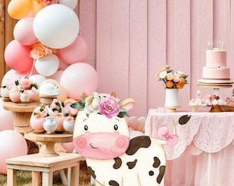 BIG DECOR FARM Girl Cutout Decor Barnyard Ranch Animals Party decorations, Baby Shower, Birthday Party, digital download FARM11