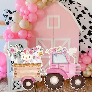 BIG DECOR FARM Dom Dziewczyna Wycinanka Dekoracja Barnyard Ranch Zwierzęta Dekoracje imprezowe, Baby Shower, Przyjęcie urodzinowe, cyfrowe pobieranie FARM11