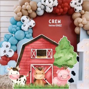 Aniversário da GRANDE DECORAÇÃO FAZENDA: Decoração recortada de animais da fazenda, chá de bebê para imprimir na fazenda, festa de aniversário, download digital FARM11