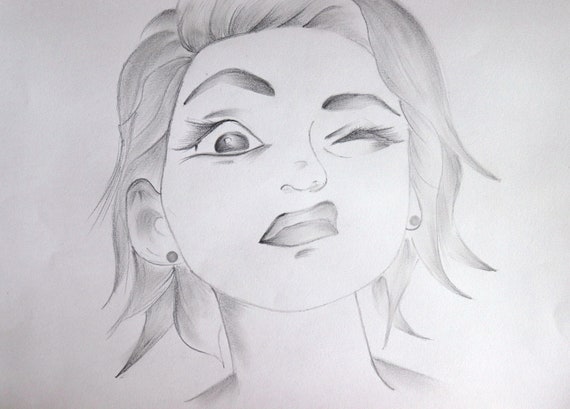 Original Pencil Drawing Girl Art Artist Pencil Sketch 8.5x12 Etsy