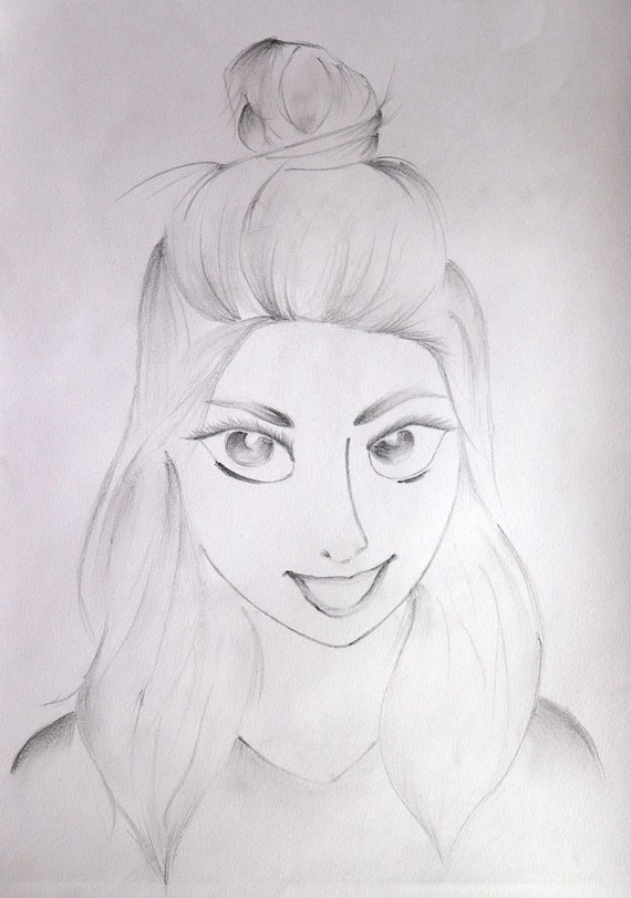 Original Pencil Drawing Girl Art Artist Pencil Sketch 8.5x12 Etsy