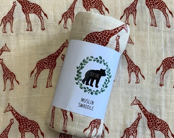 giraffe muslin blankets