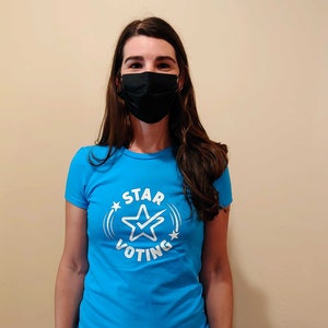 Women&#39;s Turquoise Glow-in-the-dark STAR Voting T-Shirt