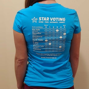 Women's Turquoise Glow-in-the-dark STAR Voting T-Shirt image 2