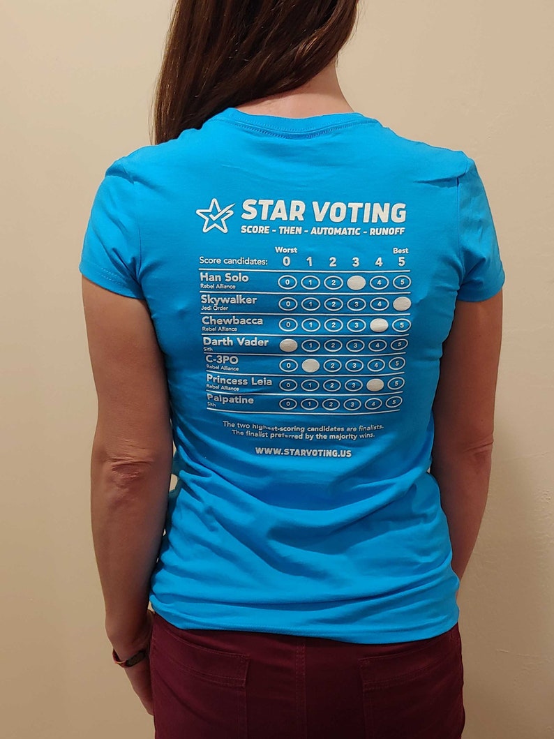 Women's Turquoise Glow-in-the-dark STAR Voting T-Shirt image 2