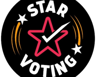 Sticker - STAR Voting Logo Pink and Orange