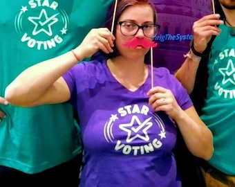 Purple Women's Glow-in-the-dark STAR Voting T-Shirt
