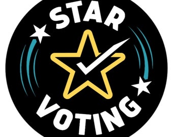 Sticker - STAR Voting Logo Blue and Yellow