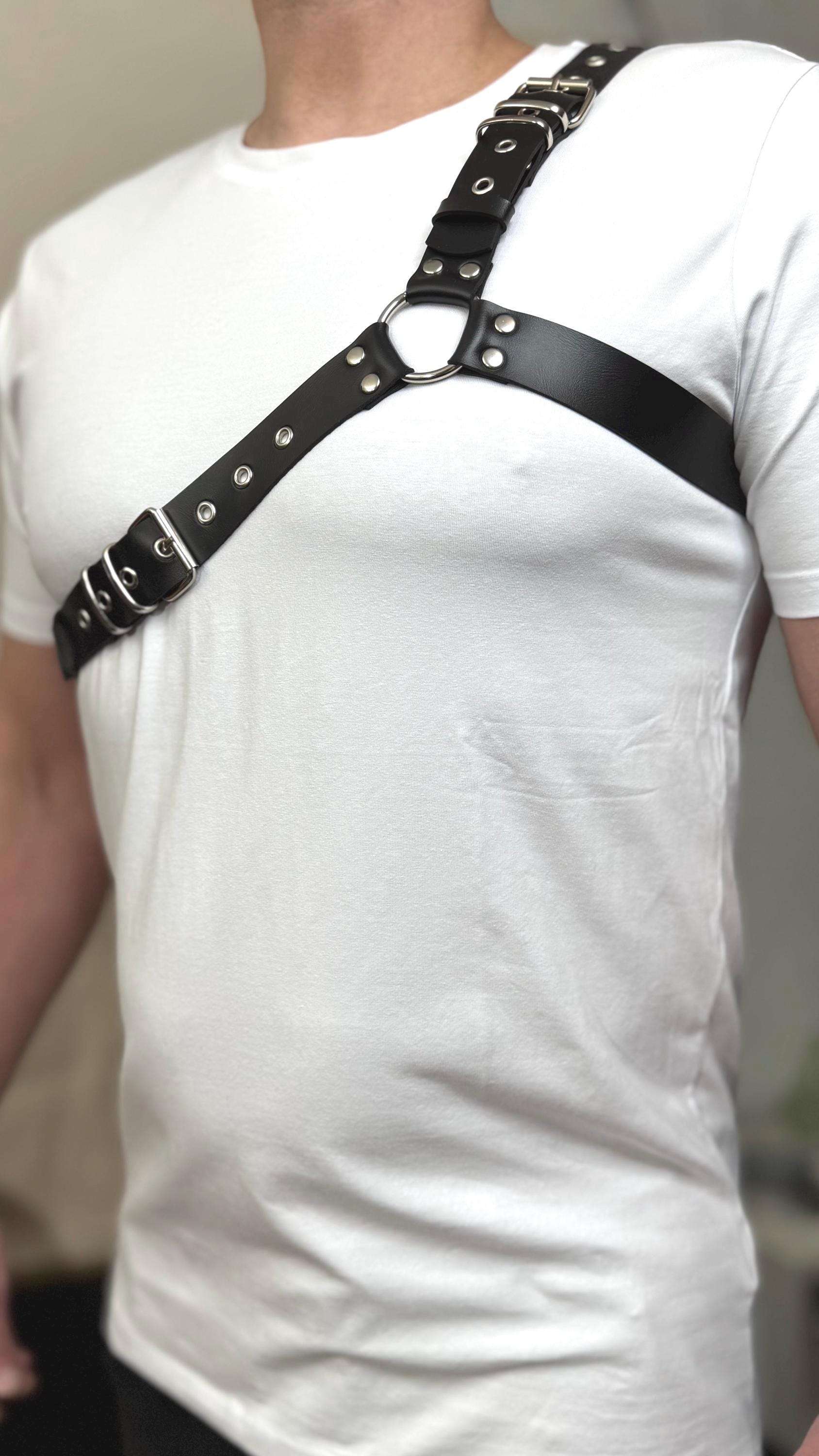Black PU Leather Asymmetric Harness Belt Punk Black Waist Belt Pu Leather Harness for Women Fashion  main image 3
