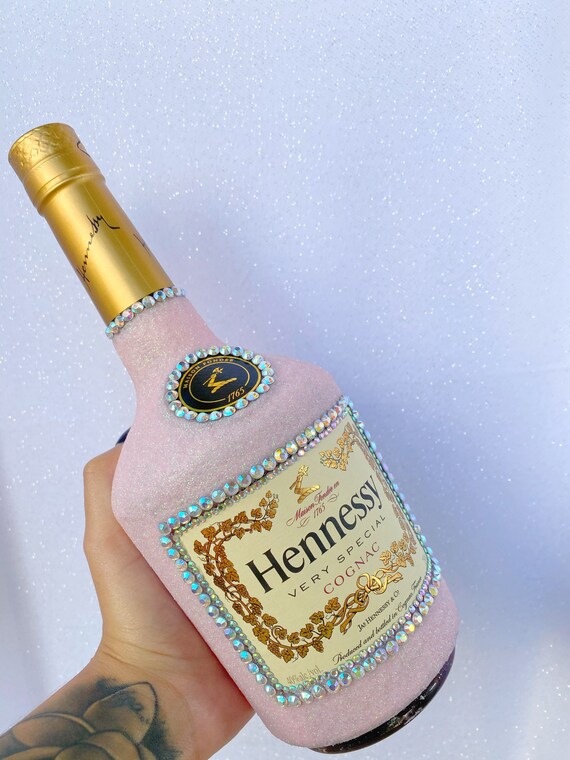 Pink glitter Hennessy Bottle Etsy