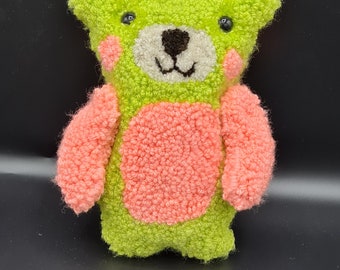 Handmade needle punch Teddy bear gift. Teddy plushie. Teddy gift. Unique Teddy bear gift.