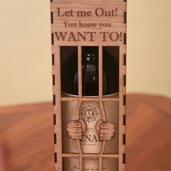 Jailed Wine Box- *3mm Box -Wine Box Digital File... SVG-Dxf-Ai Immediate Download -Laser Cut File