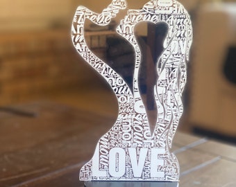 Love Kiss -Led Acrylic Lamp-  Couple Love - Laser Cut file -  Dxf-SVG-Ai  . INSTANT DOWNLOAD