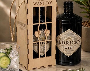 Jailed Gin Gift Box SVG | Hendricks Bottle Bx| Digital Download | Laser Cut Files | Glowforge & LightBurn Compatible | SVG DXF Ai