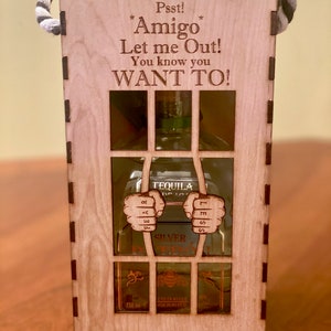 Jailed Tequila *3mm Box Digital File... SVG-Dxf-Ai Immediate Download -Laser Cut File. Patron