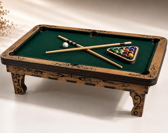 Pool Table -Miniature Billiard Table Laser Cut Digital Files... SVG-Dxf-Ai Immediate Download -.
