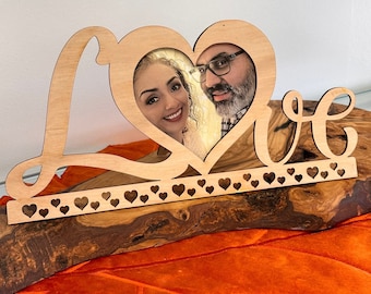 Valentine's Love Picture Frame- 3mm & 6mm  Dxf-Svg-Ai Laser Cut Box file. INSTANT DOWNLOAD